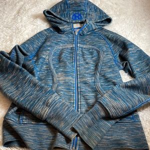 lululemon scuba zip up hoodie jacket-Gray Blue Marled-Size 10